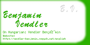 benjamin vendler business card